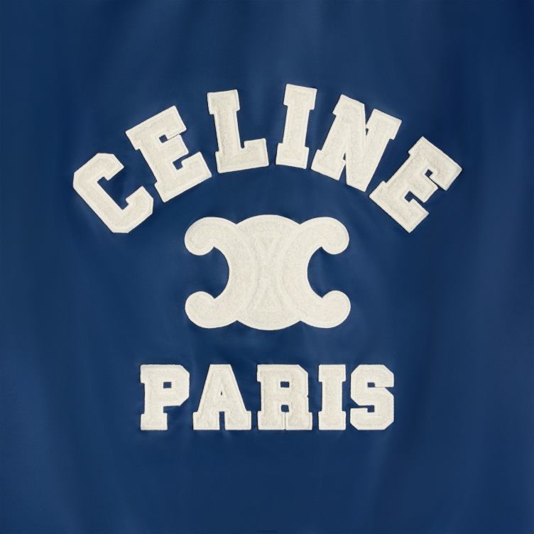 CELINE marine Paris teddyjack met capuchon van nylon 4TLH8667