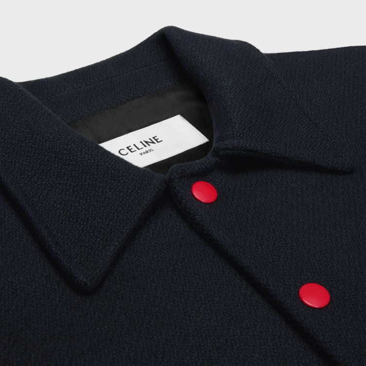 CELINE marine Paris teddyjack van getextureerde wol 4TLH8664