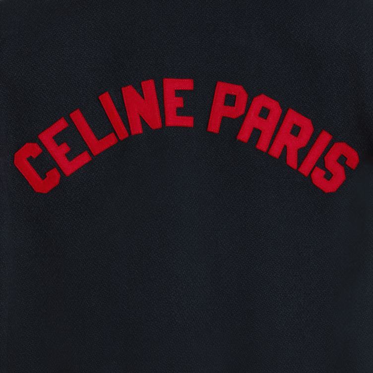 CELINE marine Paris teddyjack van getextureerde wol 4TLH8664