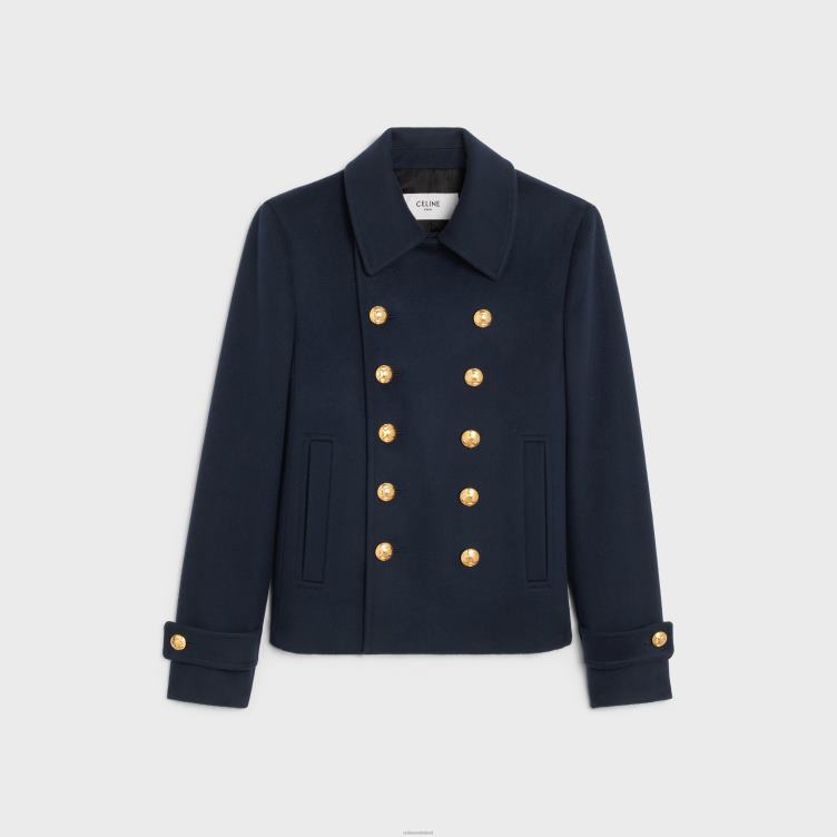 CELINE marine cropped chelsea-jas van wollen stof 4TLH8745