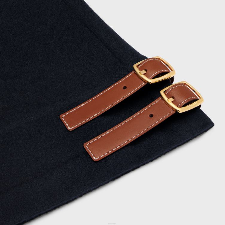 CELINE marine jas met capuchon van dubbelzijdig kasjmier 4TLH8746