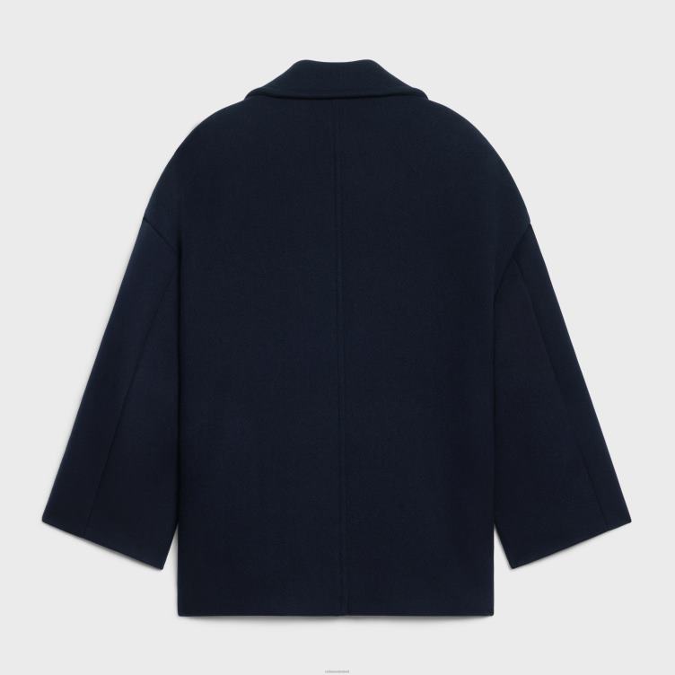 CELINE marine losse peacoat van vilt 4TLH8744