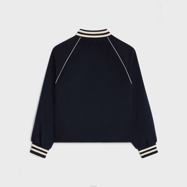 CELINE marine triomphe teddyjack van wollen stof 4TLH8665