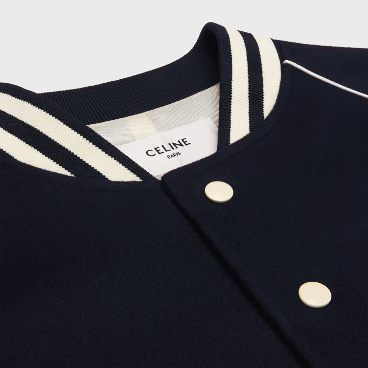 CELINE marine triomphe teddyjack van wollen stof 4TLH8665
