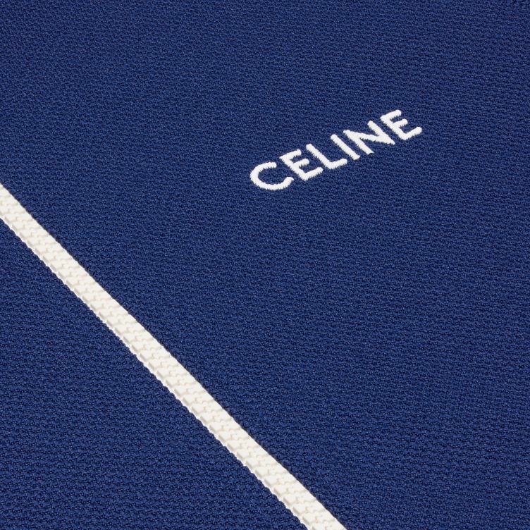 CELINE marineblauw/gebroken wit cropped trainingsjack van getextureerde jersey 4TLH8728