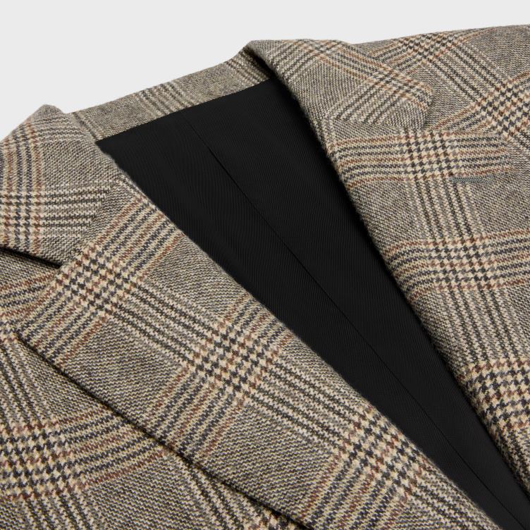 CELINE taupe/toffee/zwart Garcon jasje van wol en kasjmier 4TLH8573