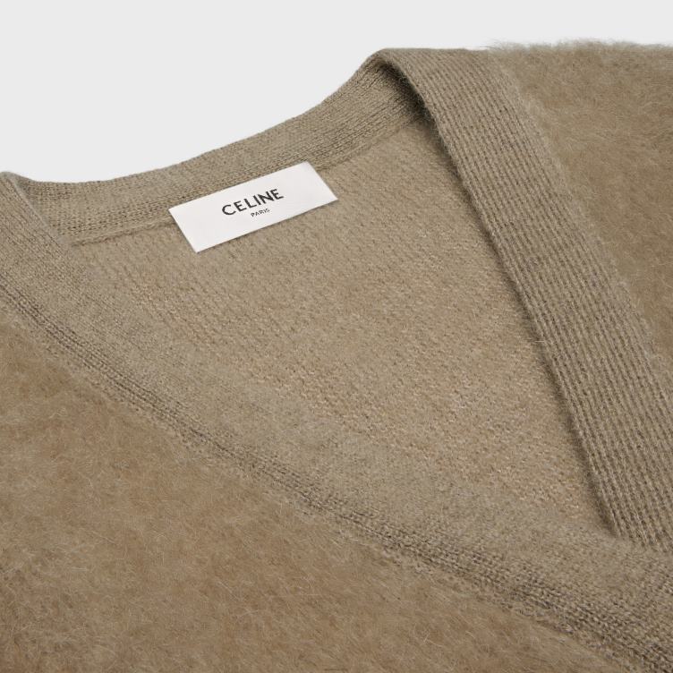 CELINE taupe vestjasje van geborsteld mohair 4TLH8615
