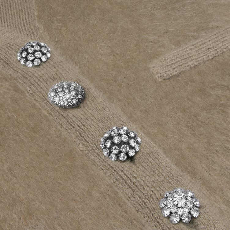 CELINE taupe vestjasje van geborsteld mohair 4TLH8615