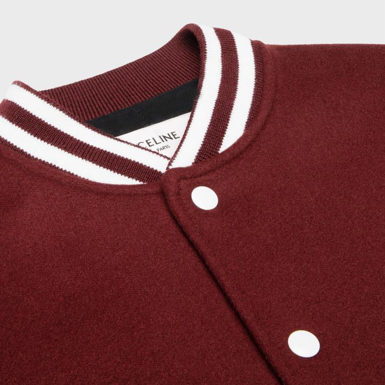 CELINE wijn College teddyjack van dubbelzijdig kasjmier 4TLH8729