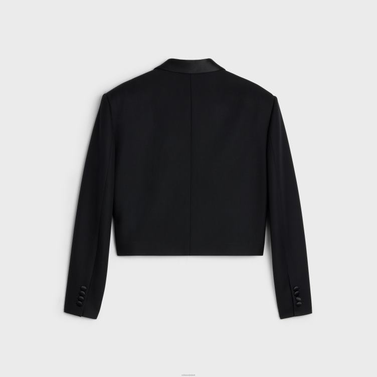 CELINE zwart Spencer smokingjasje in grain de poudre 4TLH8725