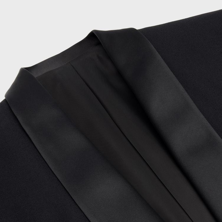 CELINE zwart Spencer smokingjasje in grain de poudre 4TLH8725