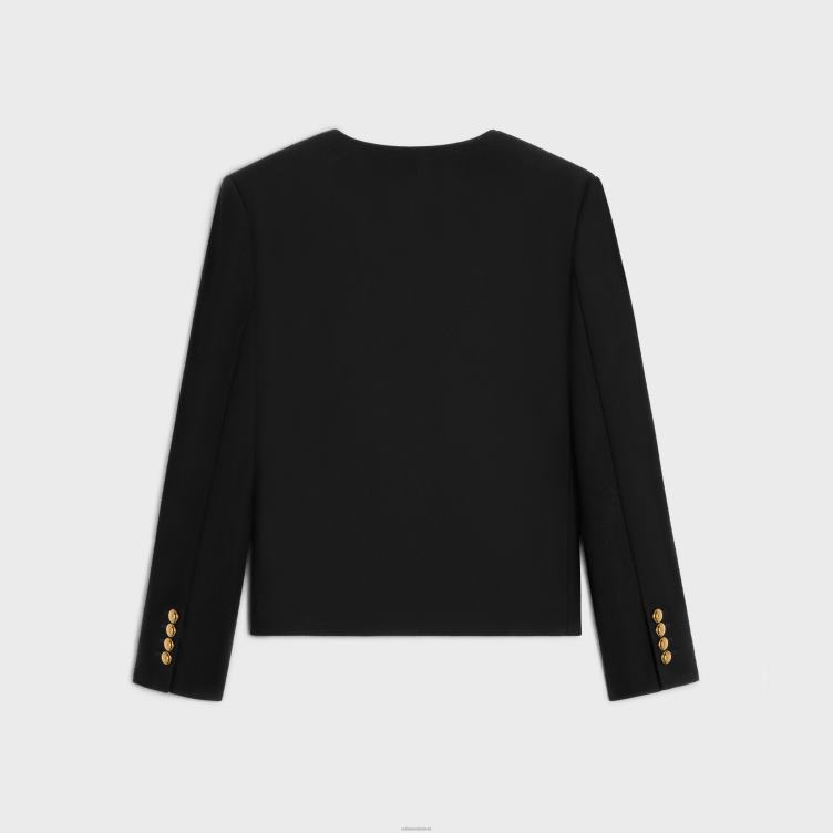 CELINE zwart chasseurjasje van kasjmierflanel 4TLH8629