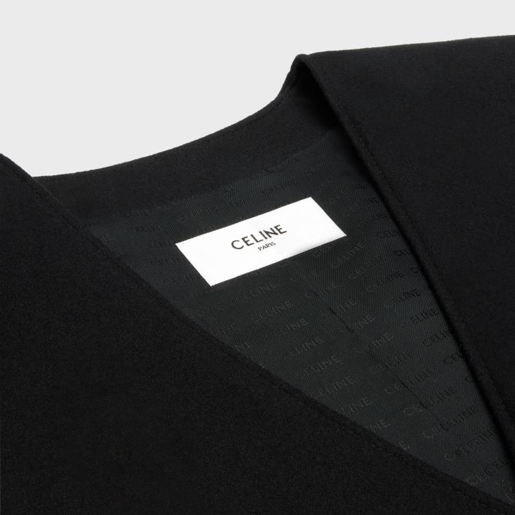 CELINE zwart chasseurjasje van kasjmierflanel 4TLH8629