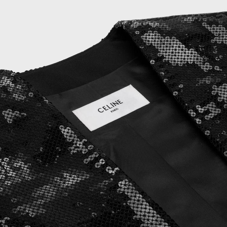 CELINE zwart geborduurde bolero van wolgabardine 4TLH8726