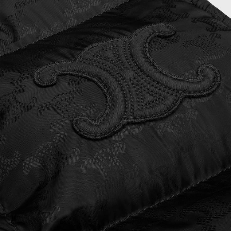 CELINE zwart gewatteerd blousonjack van nylon met monogram 4TLH8668