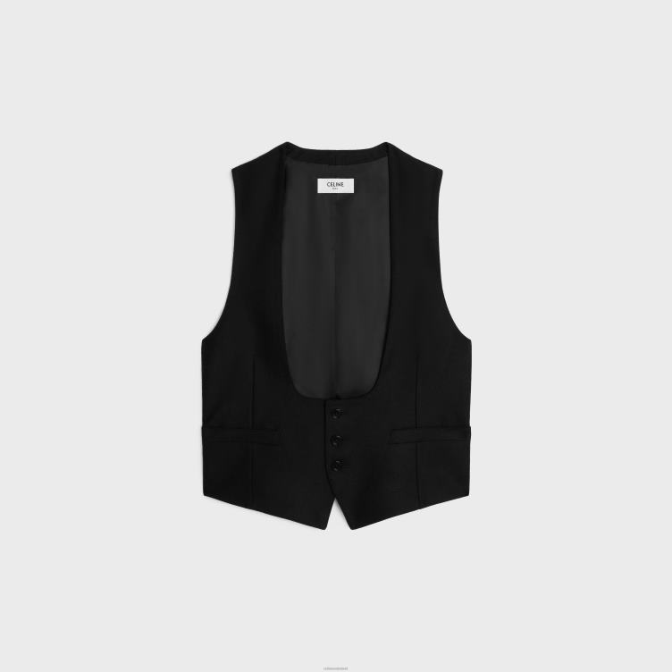 CELINE zwart gilet van kasjmierflanel 4TLH8727