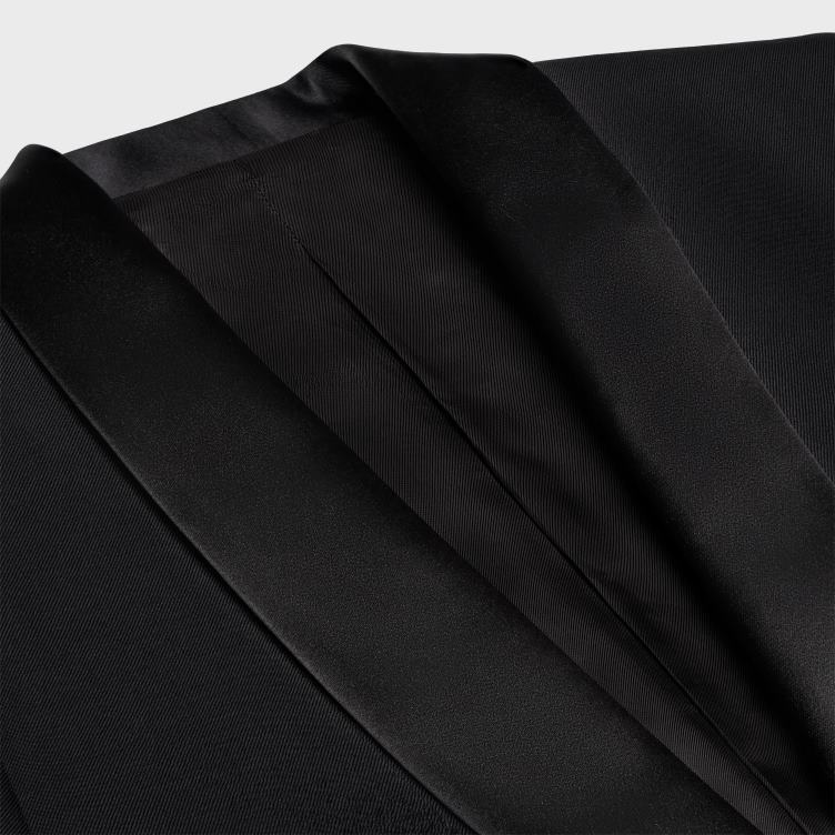 CELINE zwart klassiek smokingjasje van mohair en zijde 4TLH8721