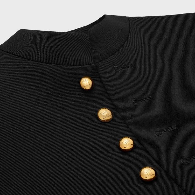 CELINE zwart militair jasje van diagonale wol 4TLH8686