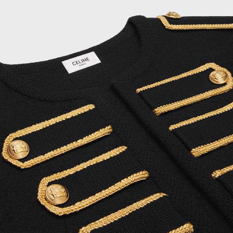 CELINE zwart militair vestjasje van wol 4TLH8618