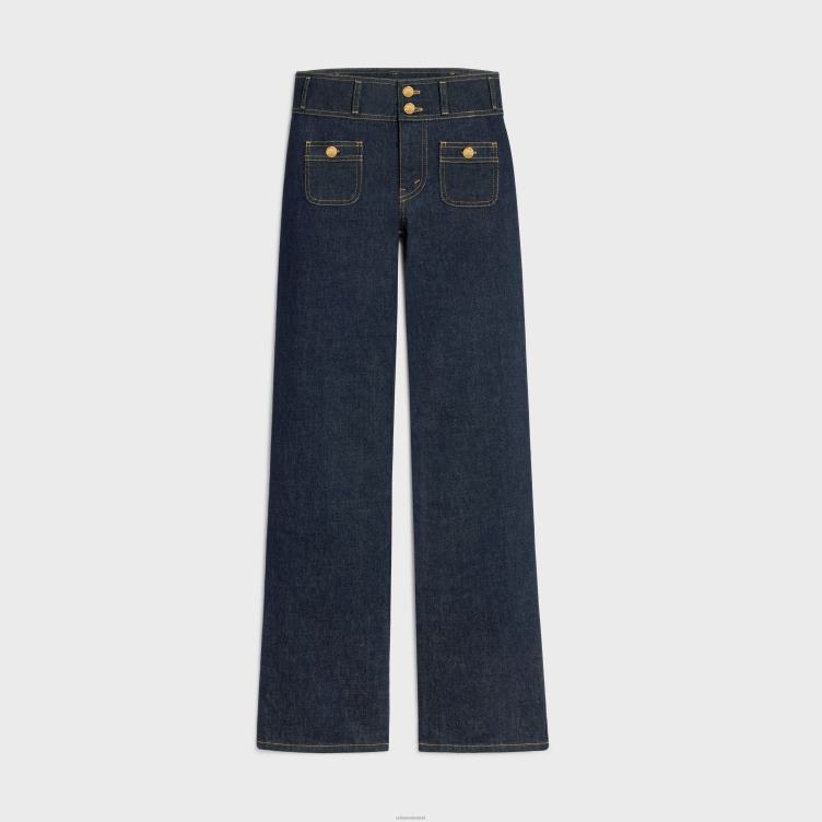 CELINE gespoeld Jane flare jeans van denim met wassing 4TLH8852