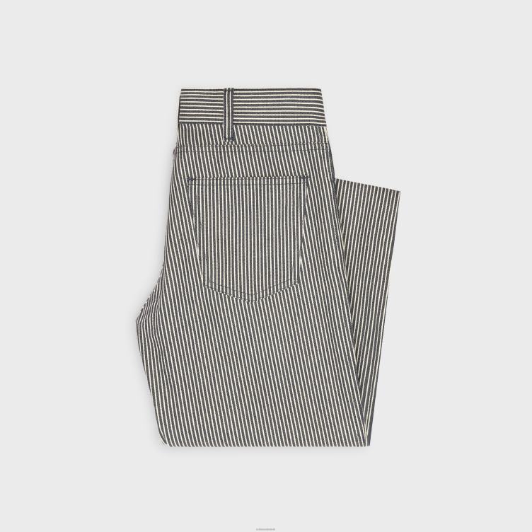 CELINE gespoeld Jane uitlopende jeans met hickorystrepen 4TLH8854