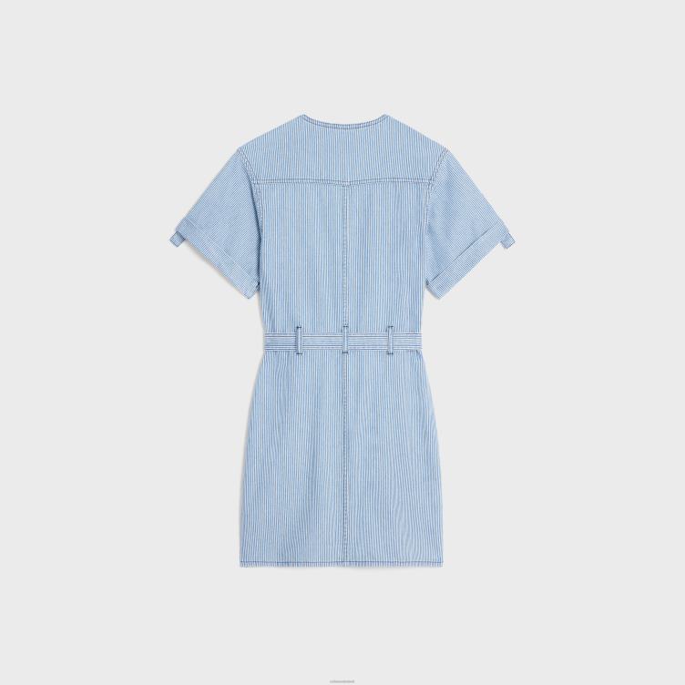 CELINE golf wassen mini-militairjurkje van hickorykatoen 4TLH8801