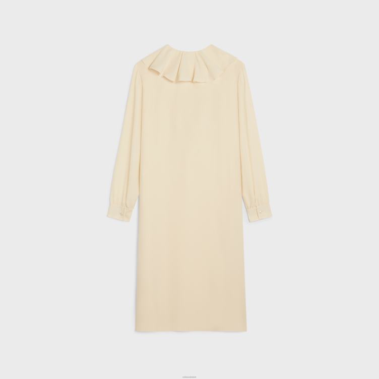 CELINE room jabotjurk van lichtgewicht zijdemarter 4TLH8802