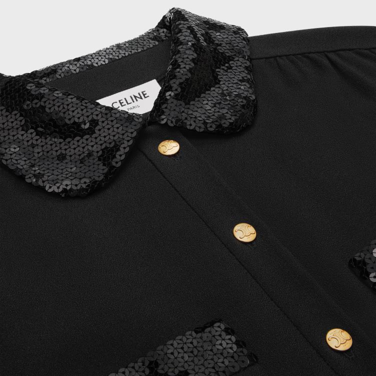 CELINE zwart Werkkleding mini-jurk van viscosemarter 4TLH8652