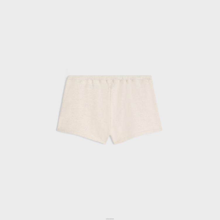 CELINE crème/zwart Paris minishort van katoenfleece 4TLH8598
