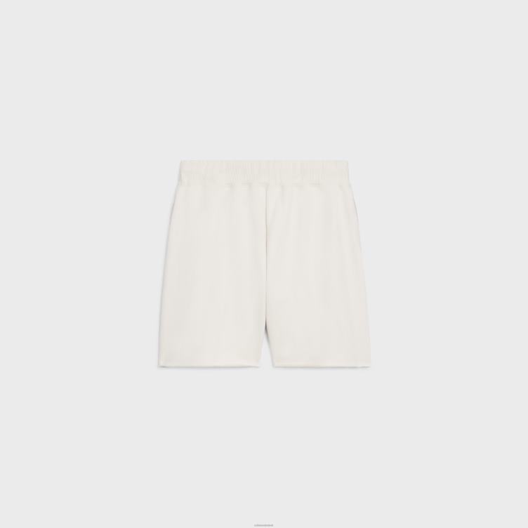 CELINE crème/zwart losse shorts van katoenfleece 4TLH8888