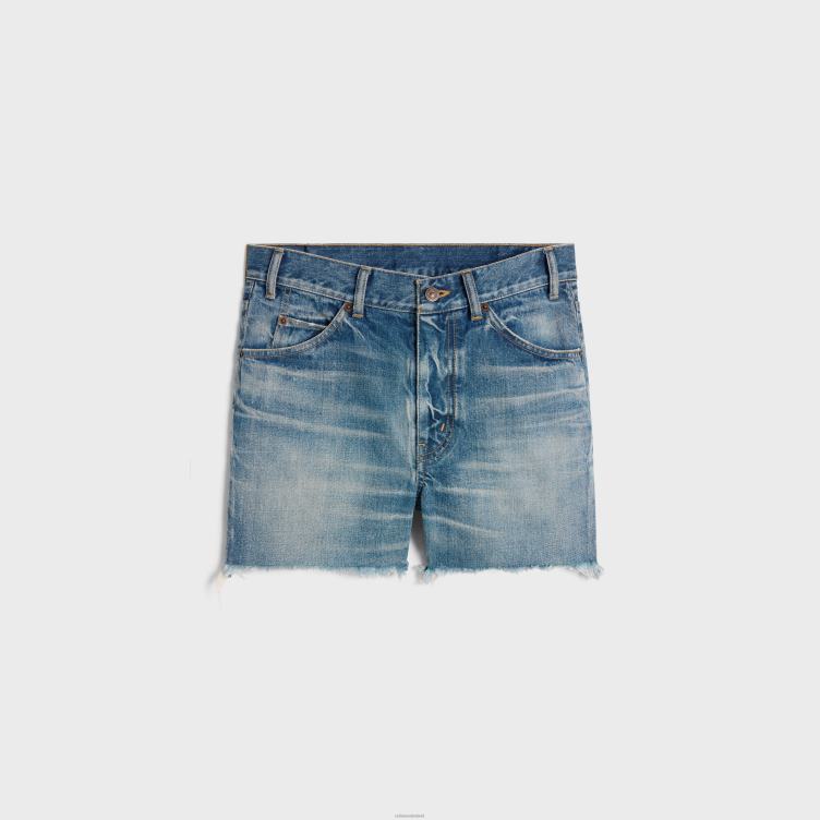CELINE elektrische hemel Skateshort van denim met wassing 4TLH8590