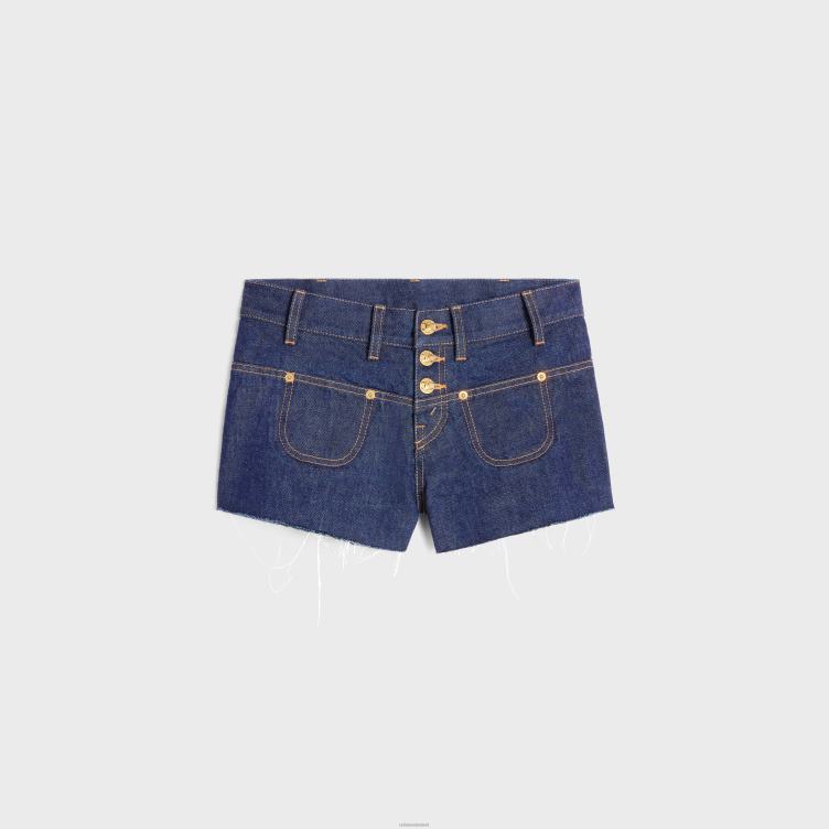 CELINE gespoeld Minishort van denim met wassing 4TLH8891