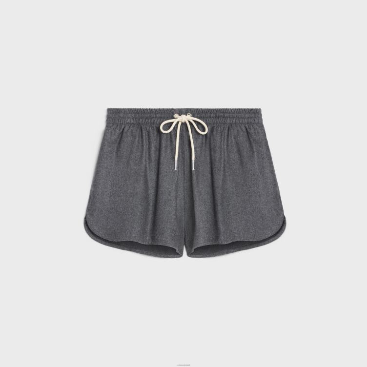 CELINE grijs atletische shorts van kasjmierflanel 4TLH8885