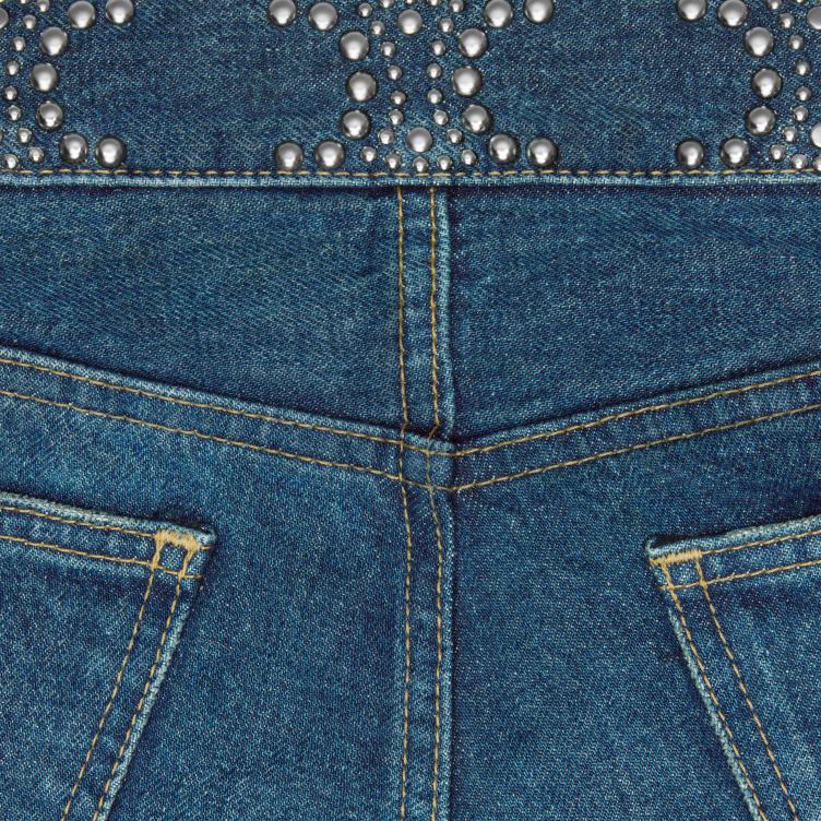 CELINE schone donkere uniewas minishort van denim 4TLH8892