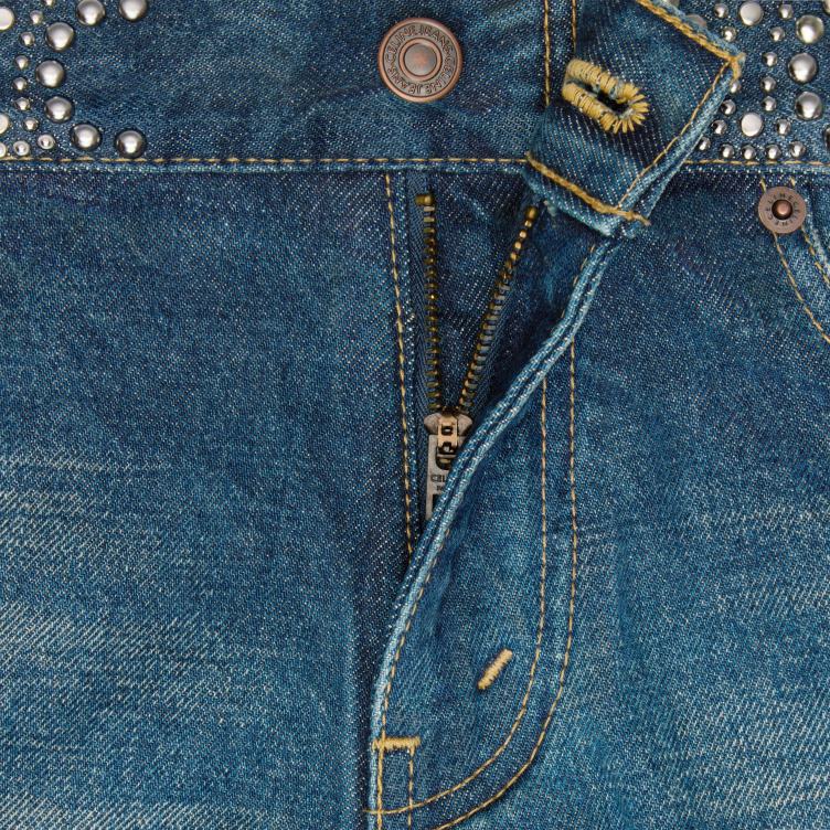 CELINE schone donkere uniewas minishort van denim 4TLH8892