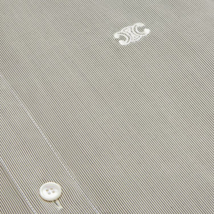 CELINE craie/noir Romy overhemd van gestreepte zijde 4TLH8837