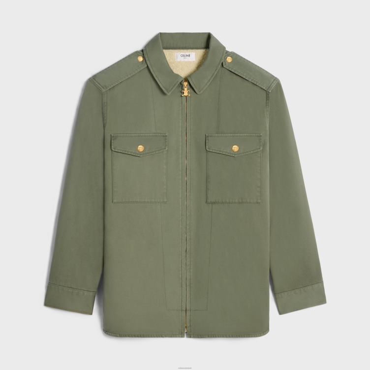 CELINE kaki overshirt van technisch katoen 4TLH8633