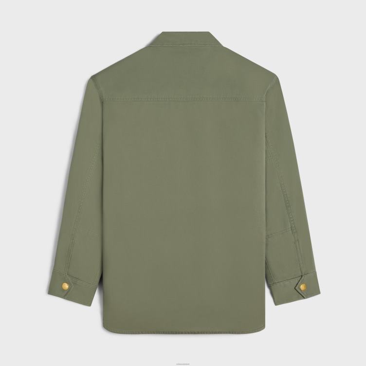 CELINE kaki overshirt van technisch katoen 4TLH8633