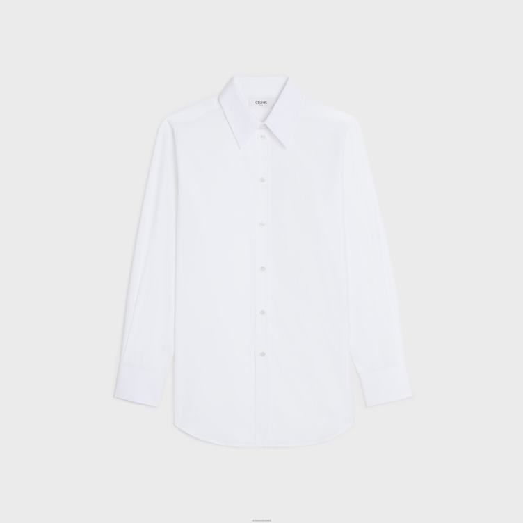 CELINE wit Boyfriend overhemd van katoenen popeline 4TLH8832
