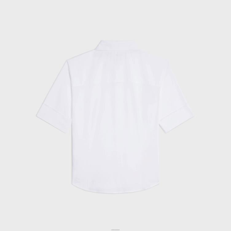 CELINE wit Chelsea shirt van katoenbatist 4TLH8844