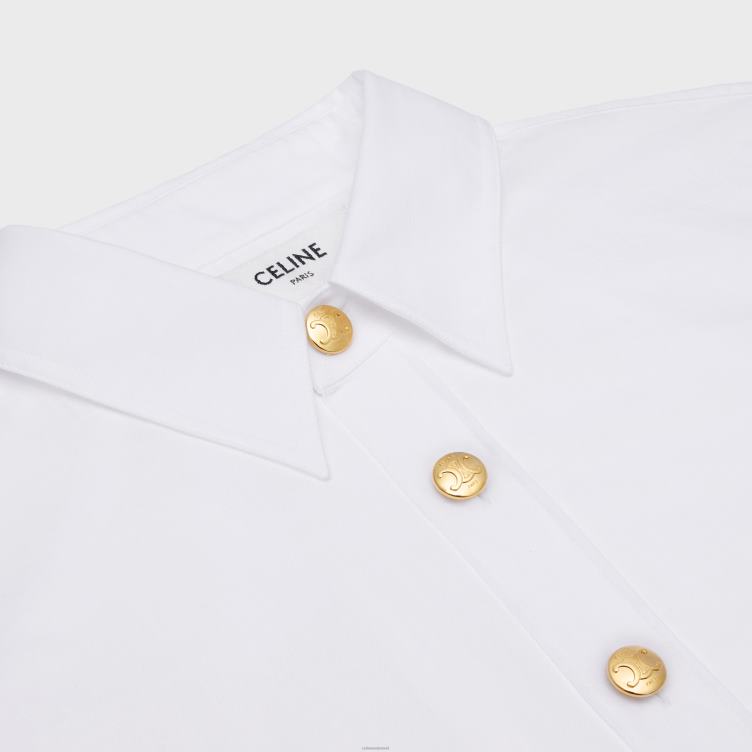 CELINE wit Chelsea shirt van katoenbatist 4TLH8844