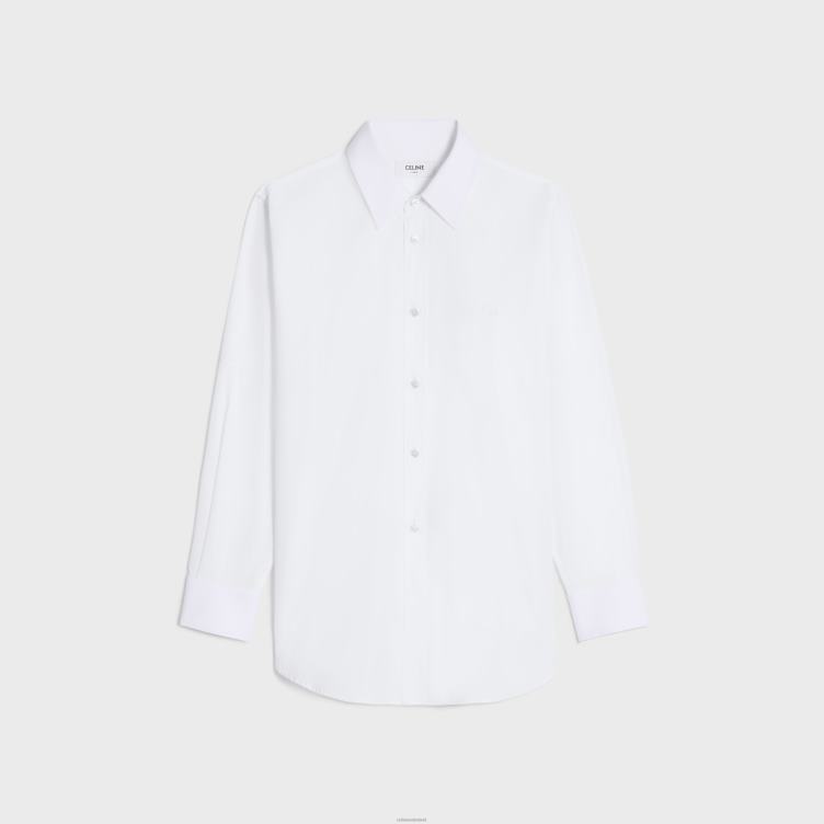 CELINE wit tomboy-shirt van katoenen popeline 4TLH8577