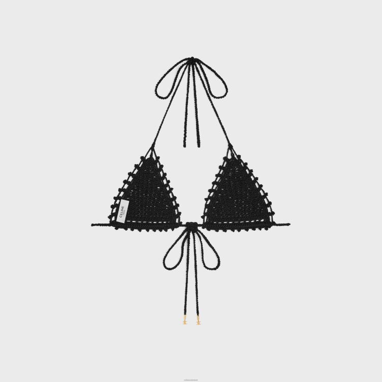 CELINE zwart Triangeltopje van gehaakt katoen 4TLH8849