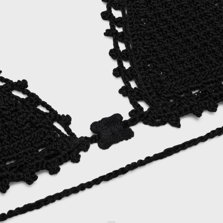 CELINE zwart Triangeltopje van gehaakt katoen 4TLH8849