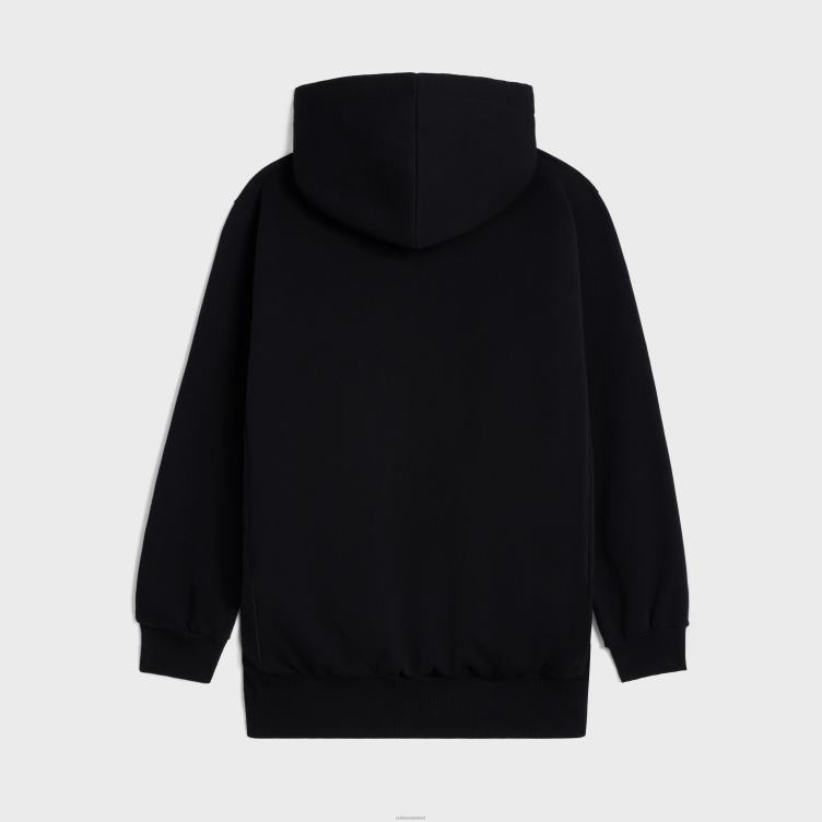 CELINE zwart/geel/wit Oversized hoodie van katoenfleece 4TLH8669