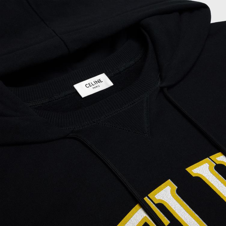 CELINE zwart/geel/wit Oversized hoodie van katoenfleece 4TLH8669