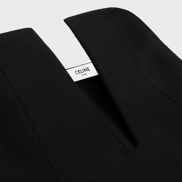 CELINE zwart korte jumpsuit van dubbele wol 4TLH8656