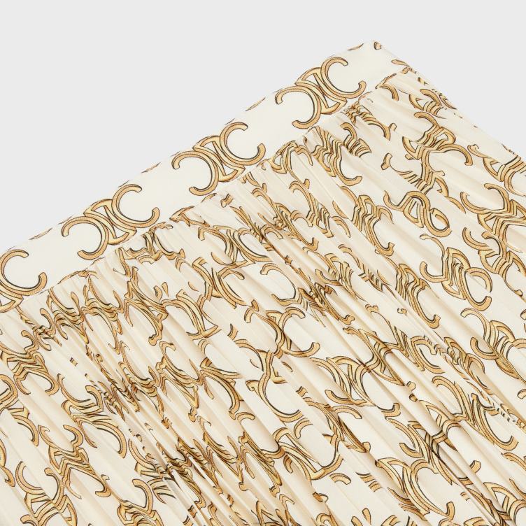 CELINE crème/of zongeplooide rok van crêpe de chine 4TLH8811