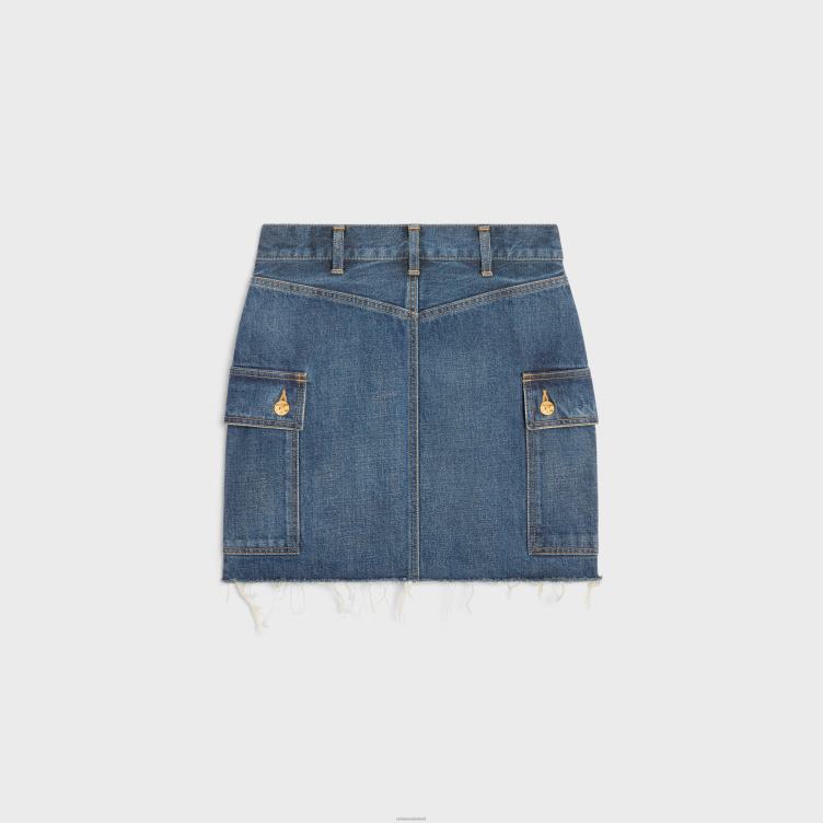 CELINE donkere uniewassing Cargo-minirok van denim 4TLH8823