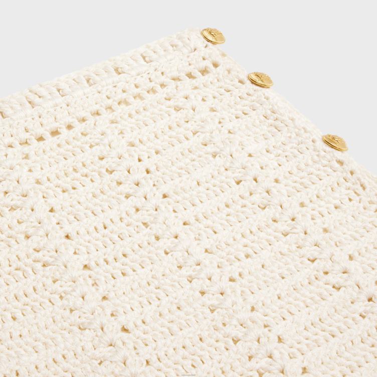 CELINE gebroken wit minirok van gehaakt katoen 4TLH8820